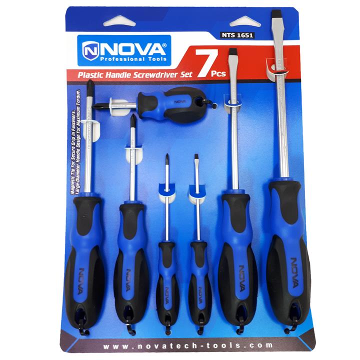 Nova ست پیچ گوشتی 7 عددی دسته پلاستیکی نووا مدل NTS1651